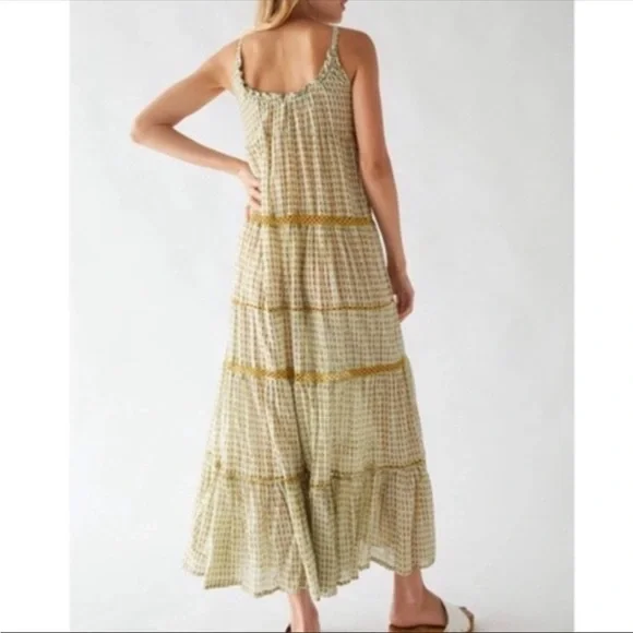 Free People Midnight Dance Print Maxi Dress In Gray Combo. NWT! Sz M - Picture 7 of 14